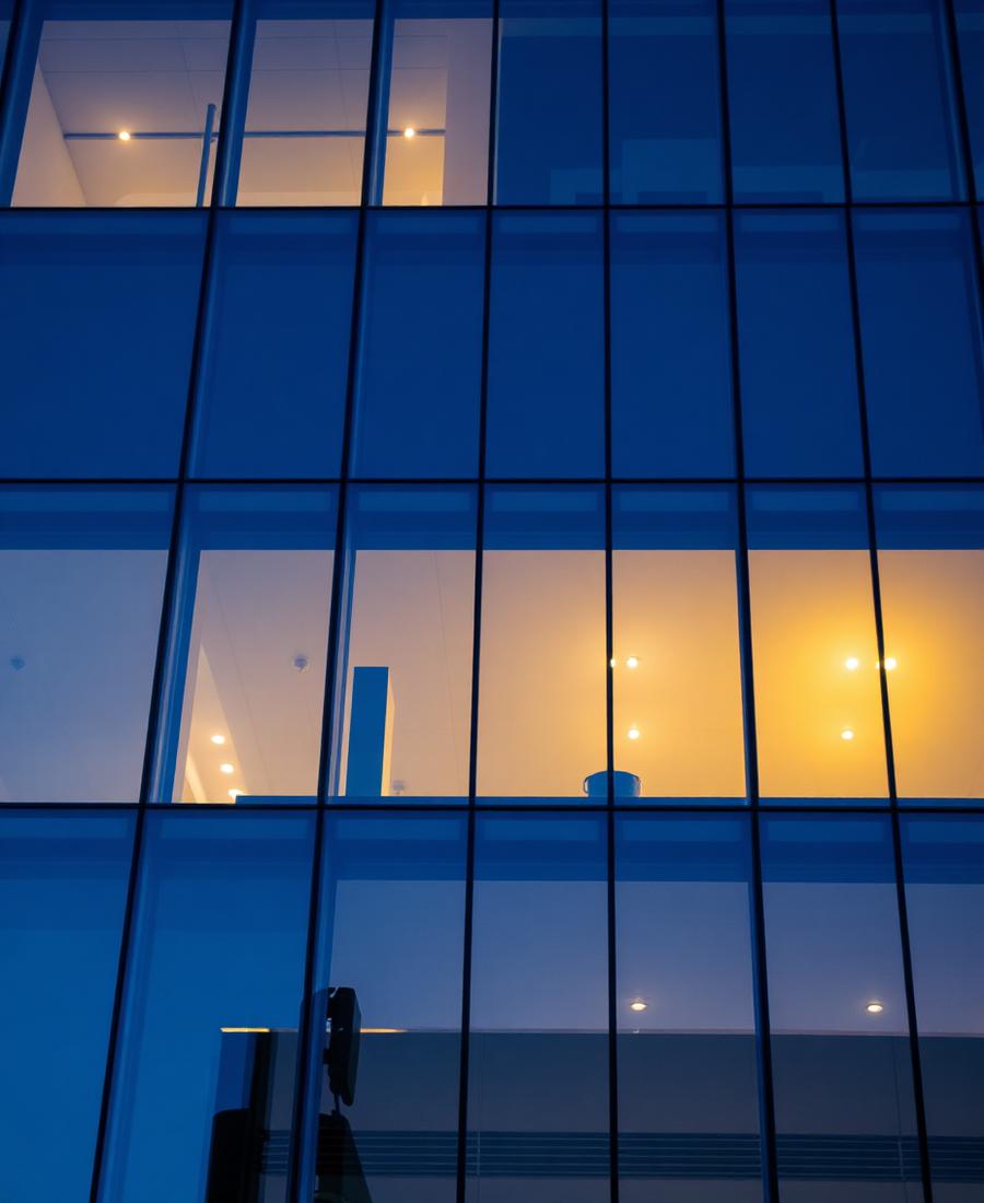 Contemporary glass office building
